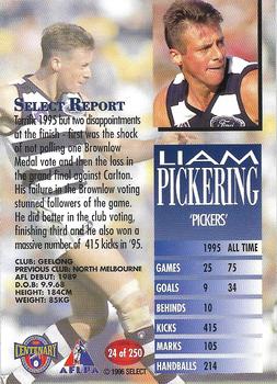 1996 Select AFL #24 Liam Pickering Back
